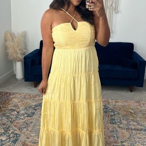 Yellow Halter Maxi Dress